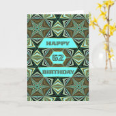 62e verjaardag met groen abstract ontwerp kaart (Gele Bloem)