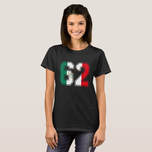 62e verjaardag Mexicaan 62 jaar oud nummer 62 Mexi T-shirt (Voorkant volledig)