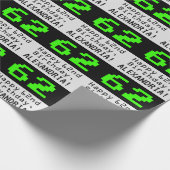 62e verjaardag - Nerdy / Geeky stijl "62" en naam Cadeaupapier (Hoek)