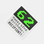 62e verjaardag - nerdy / geeky stijl "62" & naam servet (Hoek)