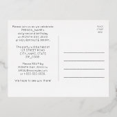 62e verjaardag partij ~ Art Deco Style "62" + naam Folie Uitnodiging Briefkaart (Achterkant)