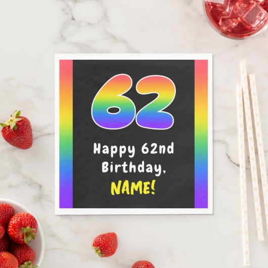 62e verjaardag: Regenboogspectrum # 62, Aangepaste Servet (Insitu)