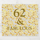 62e verjaardag sparkling wijnetiket (Enkel label)