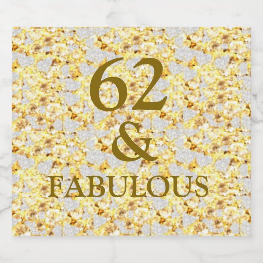 62e verjaardag sparkling wijnetiket (Enkel label)