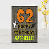 62e verjaardag: Spooky Halloween Thema, aangepaste Kaart (Gele Bloem)