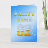 62e verjaardag uitnodiging met veel bier (Voorkant)