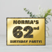 62e verjaardag van de partij van Birthday — Vette, Folie Uitnodiging (Staand Voorkant)