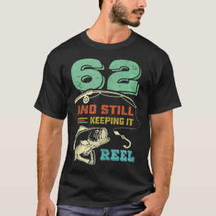 62e verjaardag Vist ontwerp draaien 62 vissers T-shirt