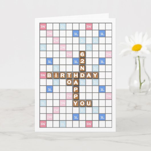 62e verjaardag, Word Game Board Kaart (Kleine Plant)