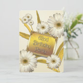 62e Verjaardagsfeestuitnodiging met madeliefjes Kaart (Staand voorkant)