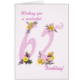 62nd Birthday Flower Decorated Numbers (Voorkant)