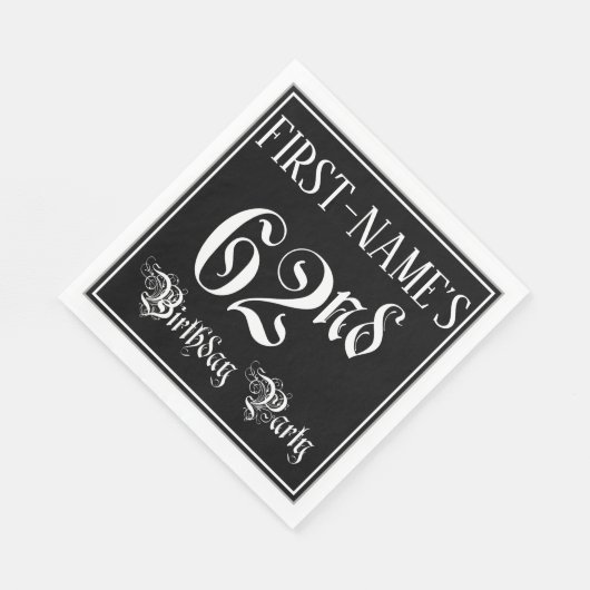 62nd Birthday Party — Fancy Script + Custom Name Servet (Hoek)