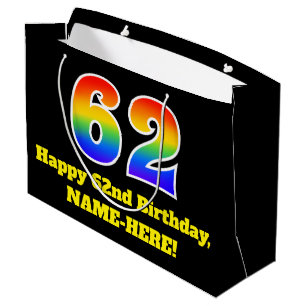 62ste verjaardag ~ Leuk, Kleurrijk, Levendig, Rege Groot Cadeauzakje