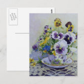 6300 Pansies in het Briefkaart Teacup (Voorkant / Achterkant)