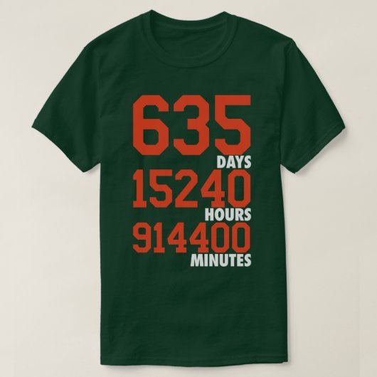 635 dagen oranjeWit T-shirt (Design voorkant)