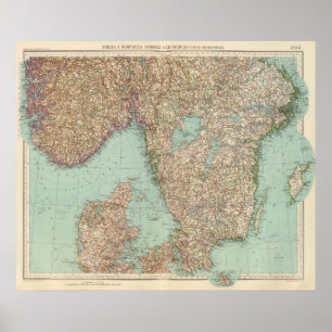 6364 Zweden, Zuid-Noorwegen Poster