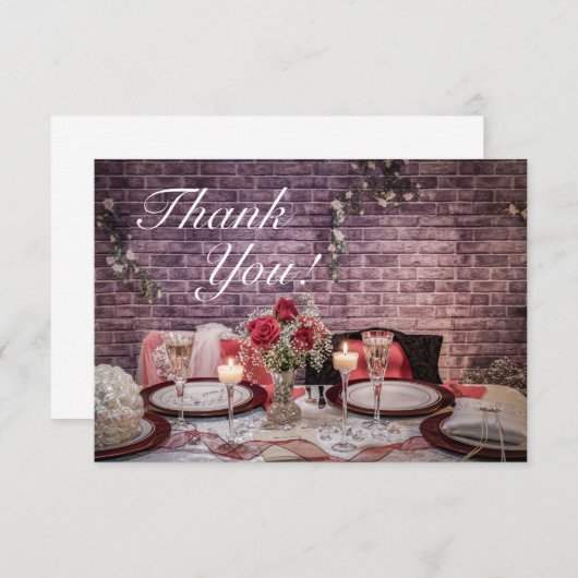 6371-Bruid en bruidegom Trouwtafel Bedankkaart (Voorkant / Achterkant)