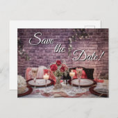 6371-Bruid en bruidegom Trouwtafel Briefkaart (Voorkant / Achterkant)