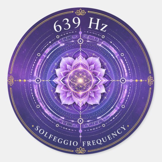 639 Hz Solfeggio Frequentie Sticker (Voorkant)