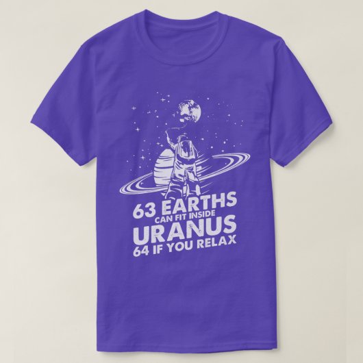 63 Aarde past in Uranus Astronomie T-shirt (Design voorkant)