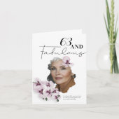 63 & Fabulous Orchid Photo Birthday Greeting Card Kaart (Voorkant)