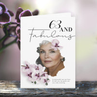 63 & Fabulous Orchidee Foto Verjaardagskaart