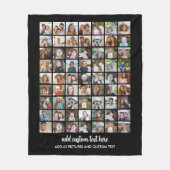 63 Foto Collage Raster - Aangepaste Tekst - Zwart Fleece Deken (Voorkant)