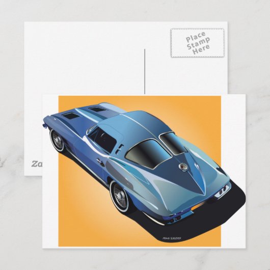 63_Gespleten Window_BlueYellow Box Briefkaart (Voorkant / Achterkant)