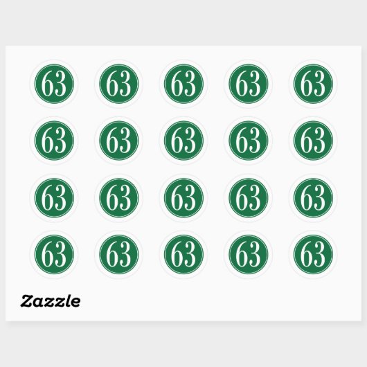 #63 Groene cirkel Ronde Sticker (Vel)