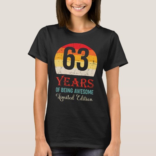 63 jaar Geweldige 63ste verjaardag T-shirt (Voorkant)