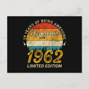 63 Jaar Oud 1962 Retro Geweldig 63e Verjaardag Cad Briefkaart