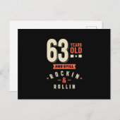 63 jaar oud en nog steeds aan het rocken & rollen briefkaart (Voorkant / Achterkant)