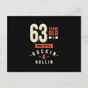 63 jaar oud en nog steeds rockin 'n rollin briefkaart