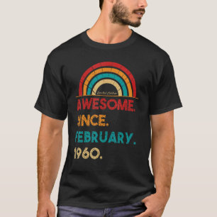 63 jaar oud Geweldige sinds februari 1960 63e gebo T-shirt