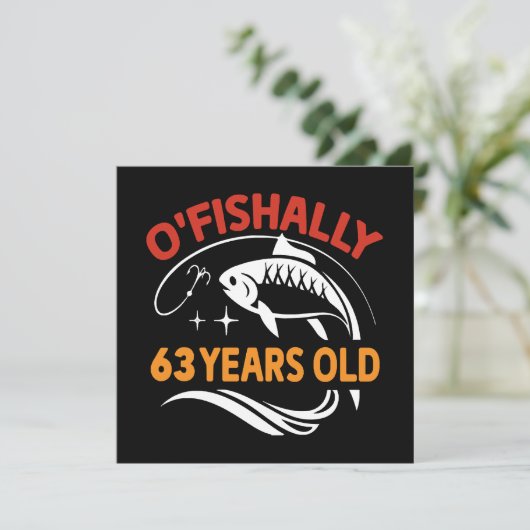63 jaar oud grappig verjaardagscadeau vader visser (Staand voorkant)