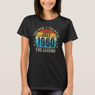 63 Jaar Oud Het Man Myth Legend Juli 1960 63th Bir T-shirt