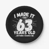 63 Jaar Oud Sarcastisch Meme Grappig 63e Verjaarda Papieren Bordje (Voorkant)