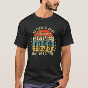 63 jaar oud september 1959 63e t-shirt