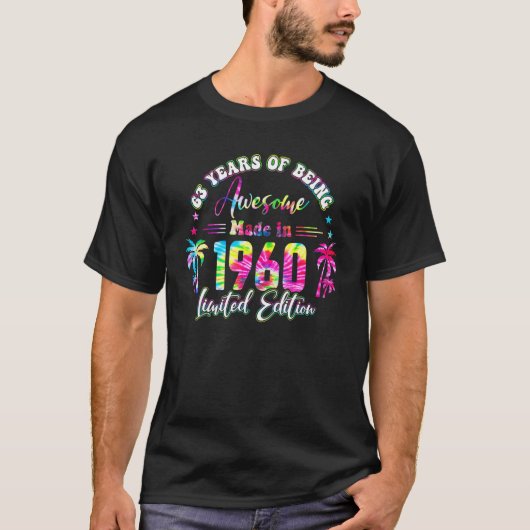 63 jaar oude 1960 63e dag B-kleurstof T-shirt (Voorkant)