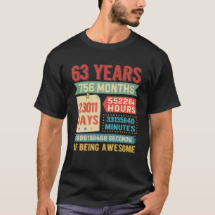 63 jaar oude 63 dagen oude dag decorations Bda T-shirt