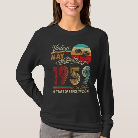 63 jaar oude 63e geboortedag mei 1959 t-shirt (Voorkant)