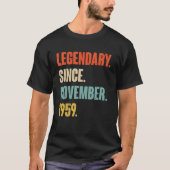 63 jaar oude 63e verjaardag Legenda sinds november T-shirt (Voorkant)