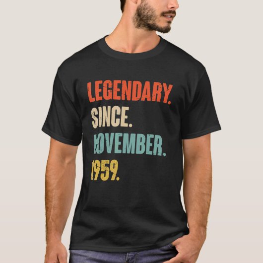 63 jaar oude 63e verjaardag Legenda sinds november T-shirt (Voorkant)
