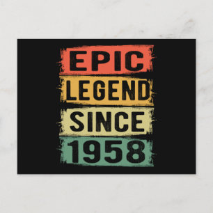 63 jaar oude dag 1958 Epic Legend 64th Birthday Briefkaart