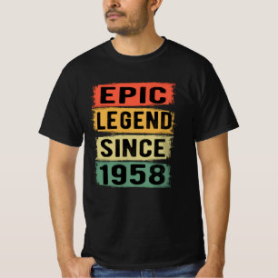 63 jaar oude dag 1958 Epic Legend 64th Birthday T-shirt