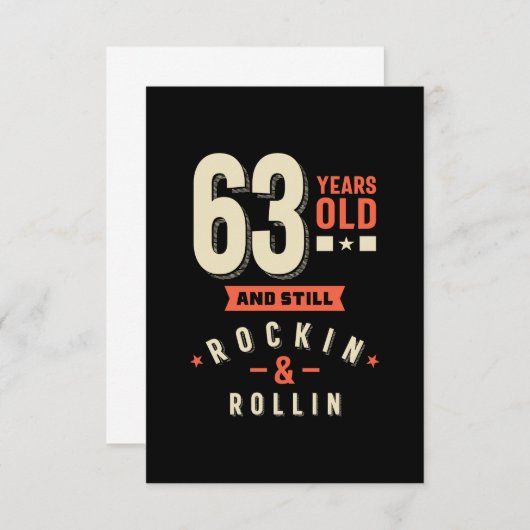 63 jaar oude en stilstaande Roclin & rollin RSVP Kaartje (Voorkant / Achterkant)