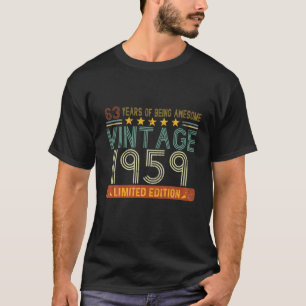 63 jaar oude Vintage 1959 Limited Edition 63th Bir T-shirt