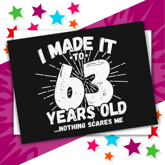 63-jarige sarcastische meme grappige 63e verjaarda briefkaart