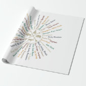 63 National Parks Map geeft US Park Campin Cadeaupapier (Uitgerold)