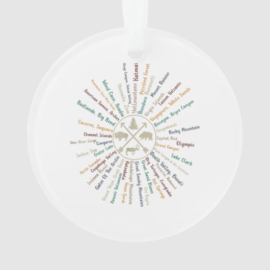 63 National Parks Map geeft US Park  Campin Ornament (achterkant)
